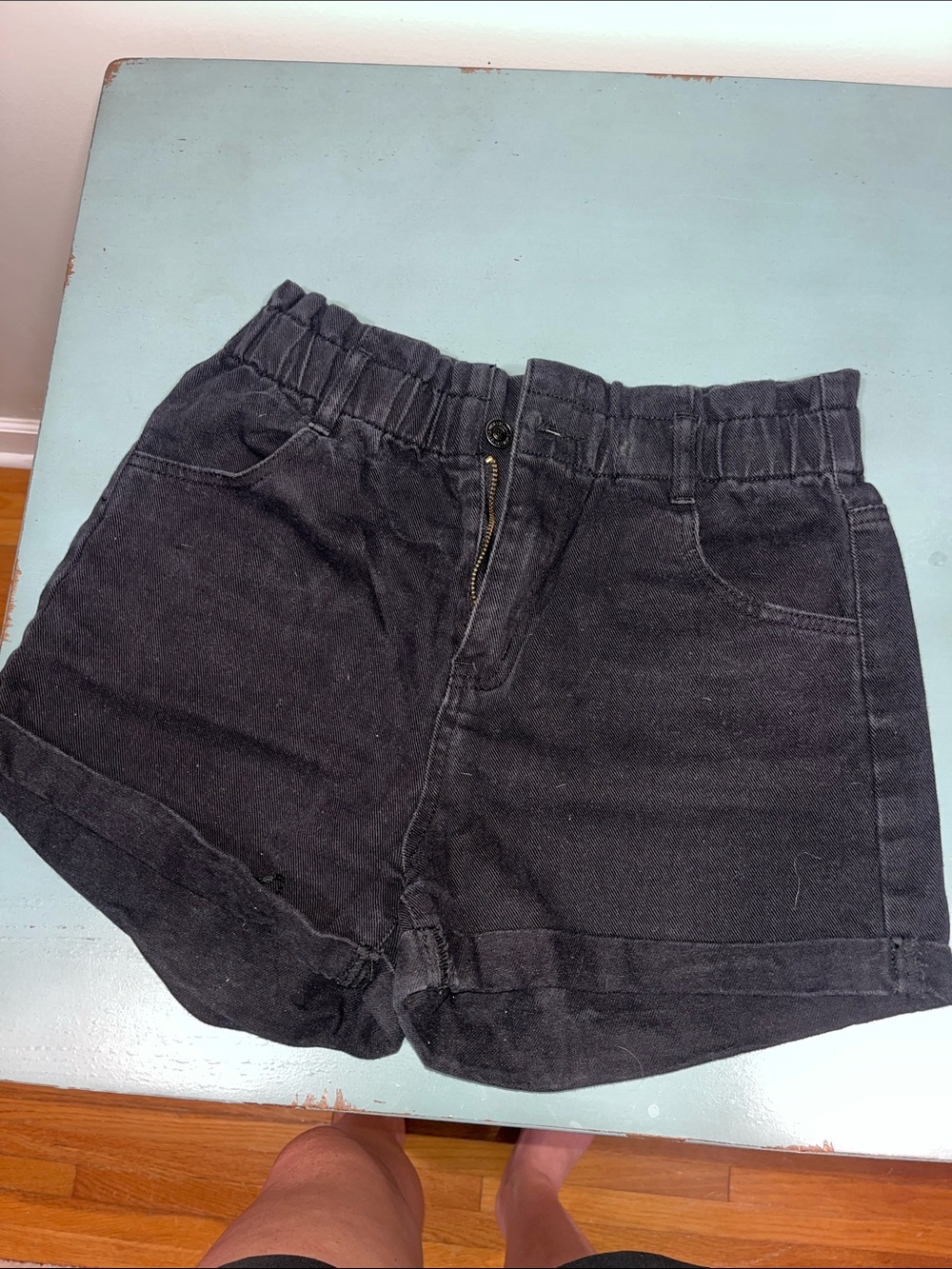 Wishlist Black Denim Jean Shorts with Elastic Waist